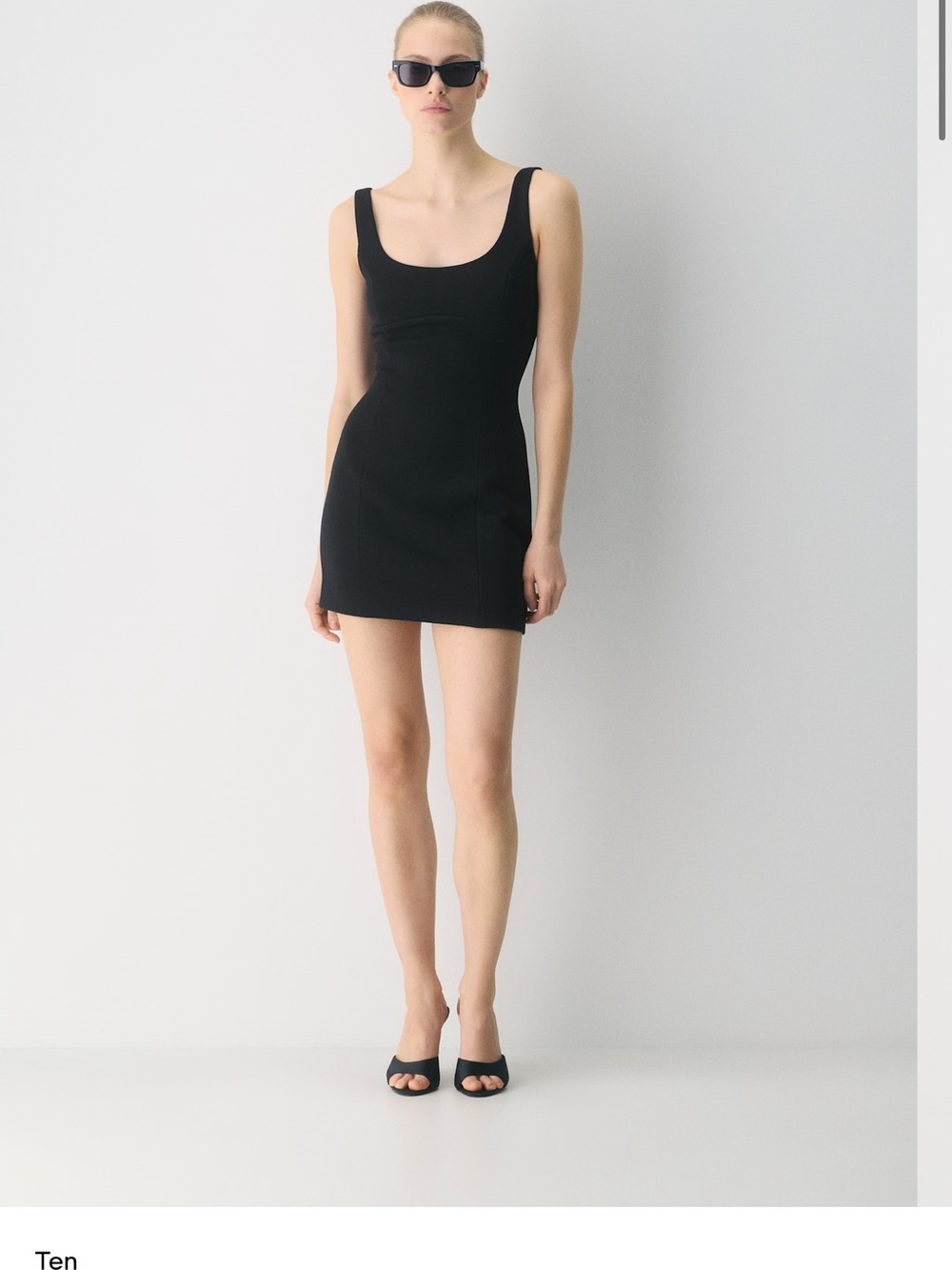 Aritzia Black Scoop Neck Mini Dress